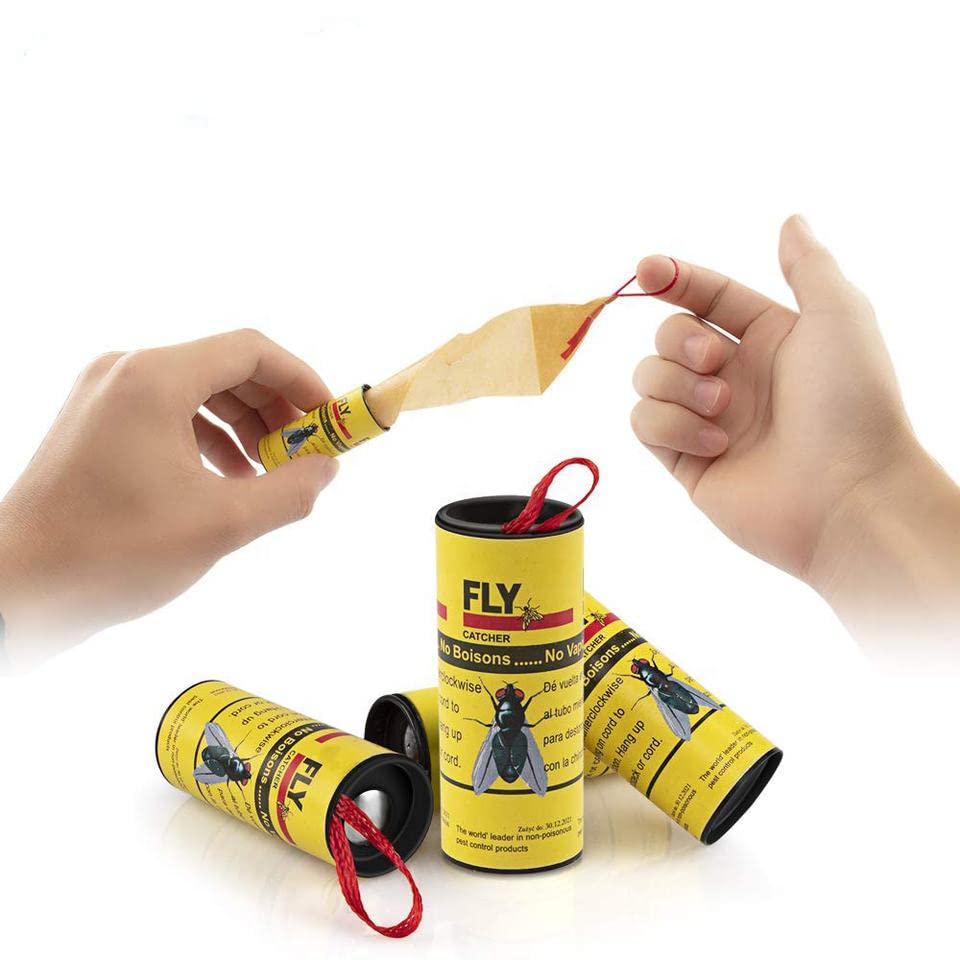 Disposable kill fly catcher Sticky Glue Ribbon Roll Insects