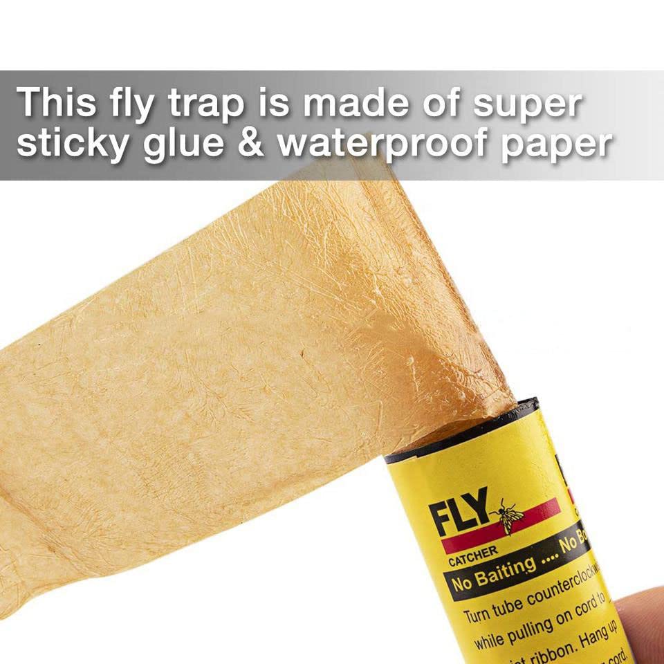 Sticky Fly Trap Roll 30Ft Hanging Trap Large Fly Glue Trap Sticky Bug  Catcher