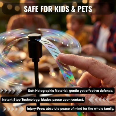 Rechargeable Fly Fan with Integrated Battery  – Portable Food Protection Fan for Indoor & Outdoor Dining, USB Rechargeable Silent Fly Repellent Fan for Kitchen, BBQ, Garden, Picnic & Restaurant Tables - Image 7